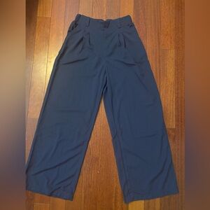 NWT Halara Flex High Waisted Pocket Wide Leg Waffle Work Pants dark blue